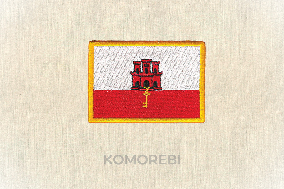 Écusson brodé — Drapeau de Gibraltar