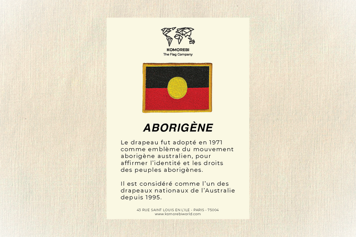 Aborigène - Drapeau Brodé