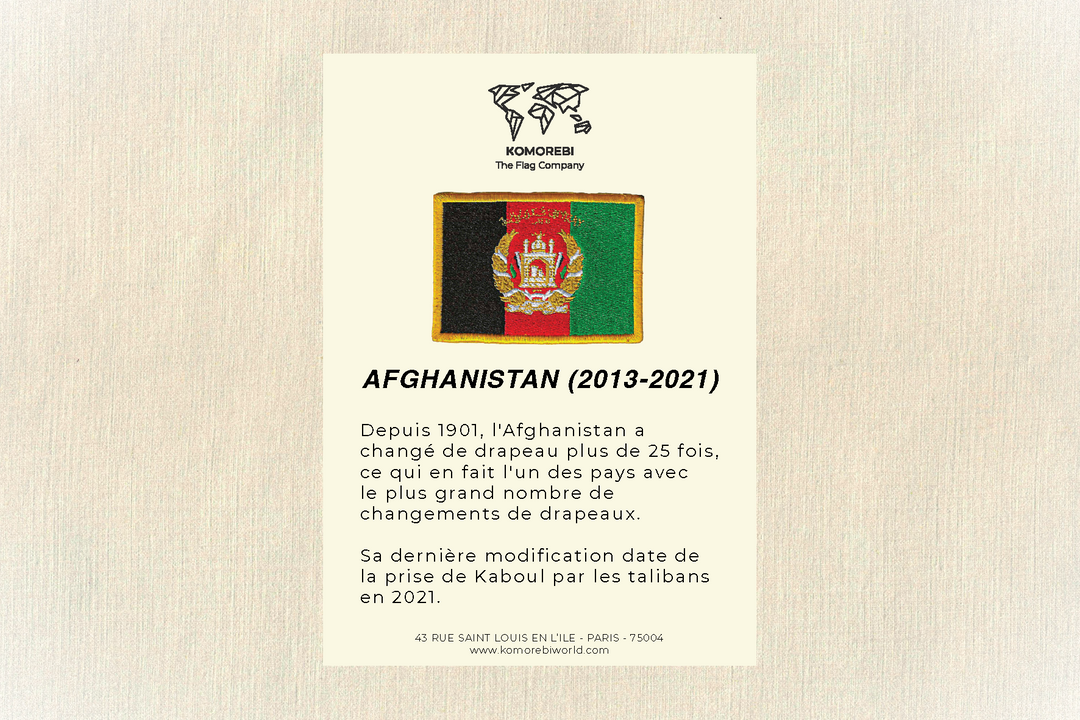 Afghanistan (2013-2021) - Drapeau Brodé