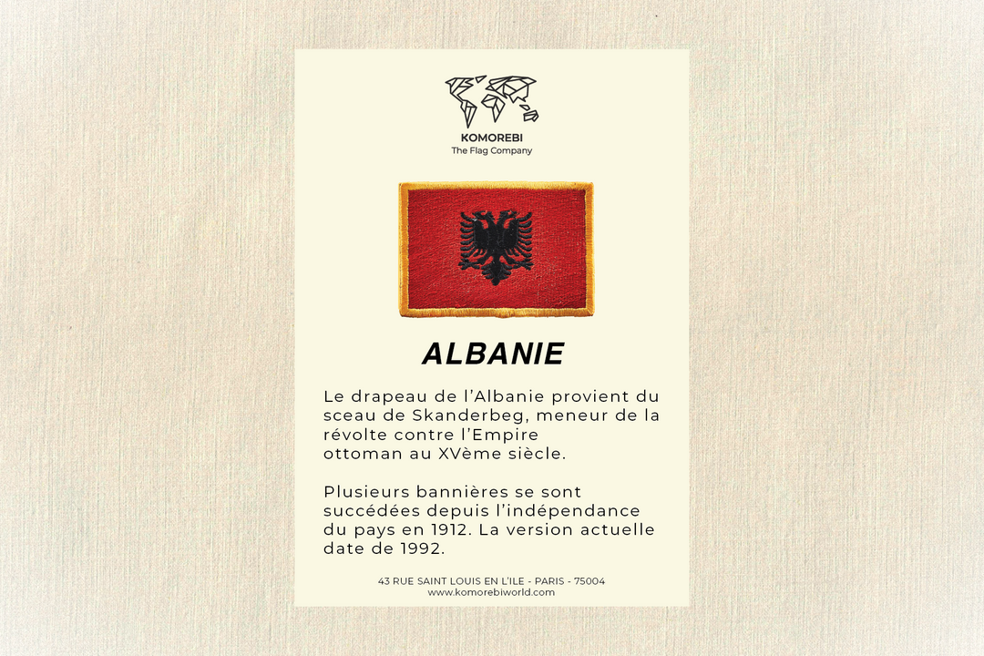 Albanie - Drapeau Brodé