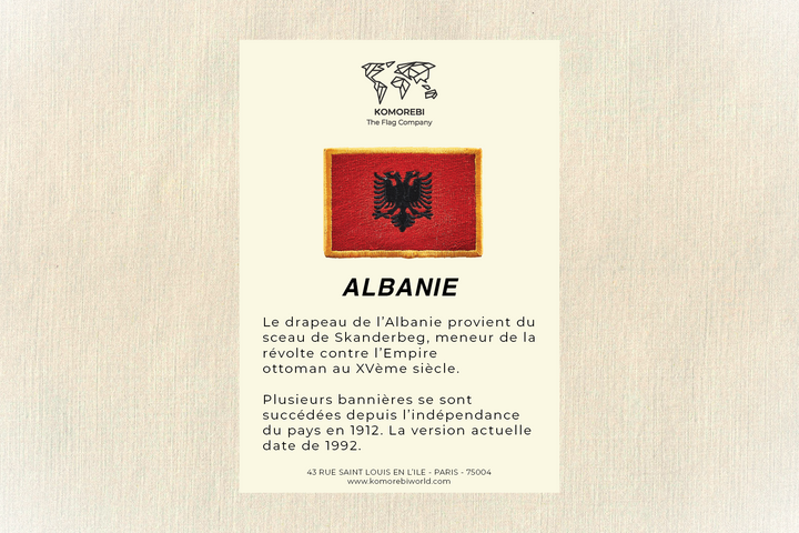 Albanie - Drapeau Brodé