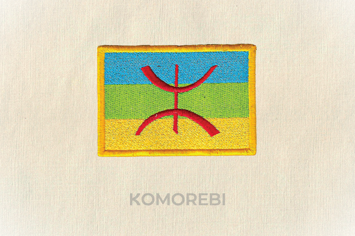 Amazigh Berbère - Drapeau Brodé