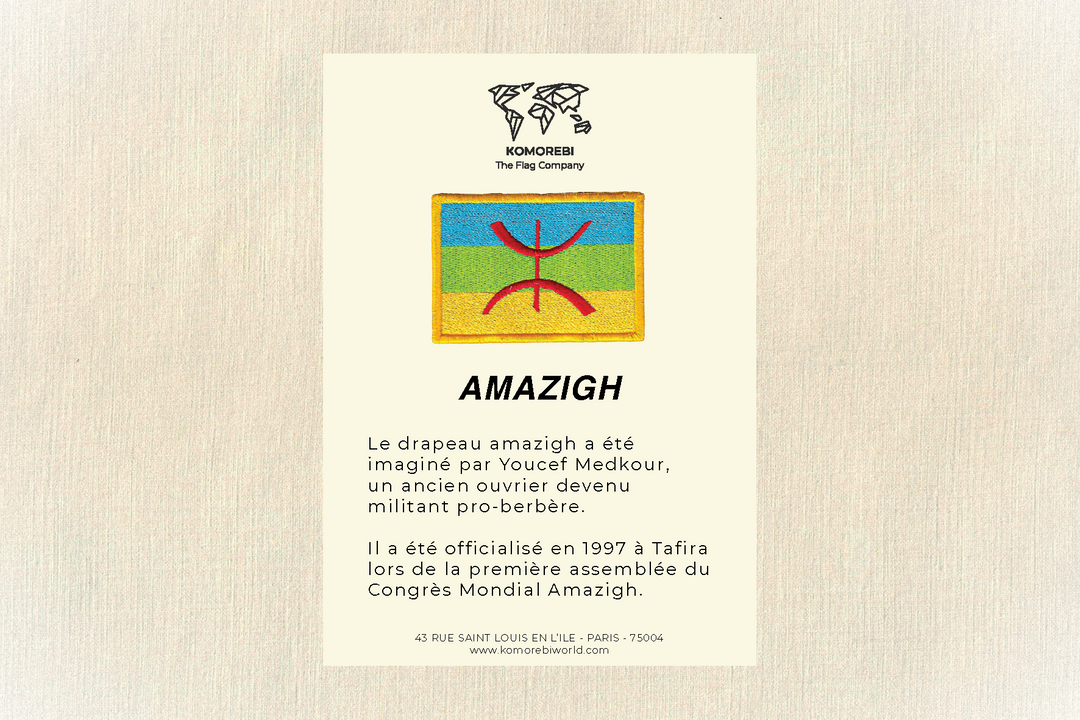 Amazigh Berbère - Drapeau Brodé