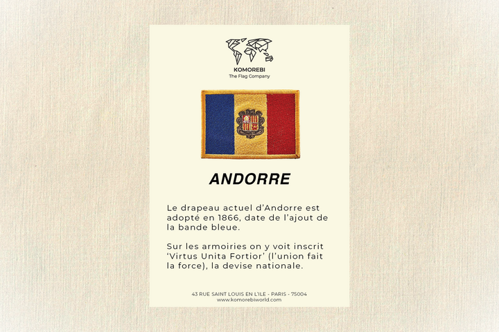 Andorre - Drapeau Brodé