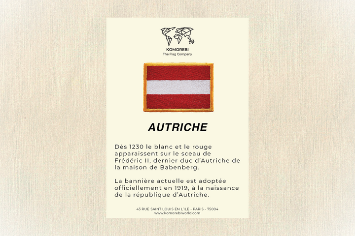 Autriche - Drapeau Brodé