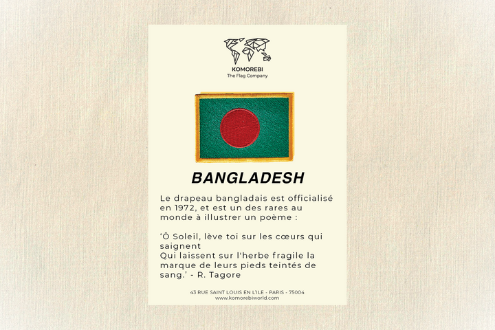 Bangladesh - Drapeau Brodé