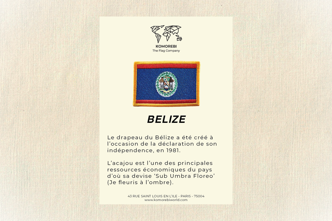Belize - Drapeau Brodé