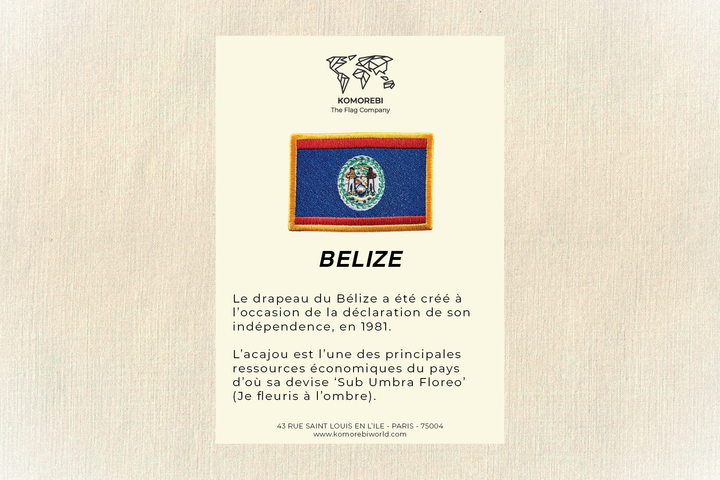 Belize - Drapeau Brodé