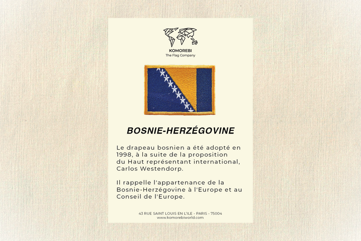 Bosnie Herzégovine - Drapeau Brodé