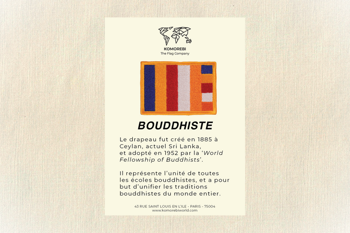 Bouddhiste - Drapeau Brodé
