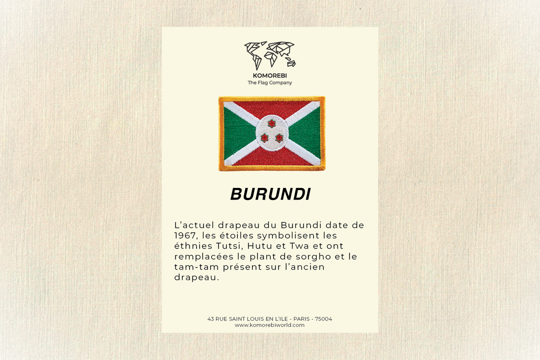 Burundi - Drapeau Brodé