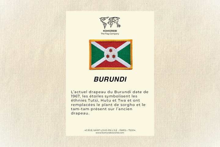 Burundi - Drapeau Brodé