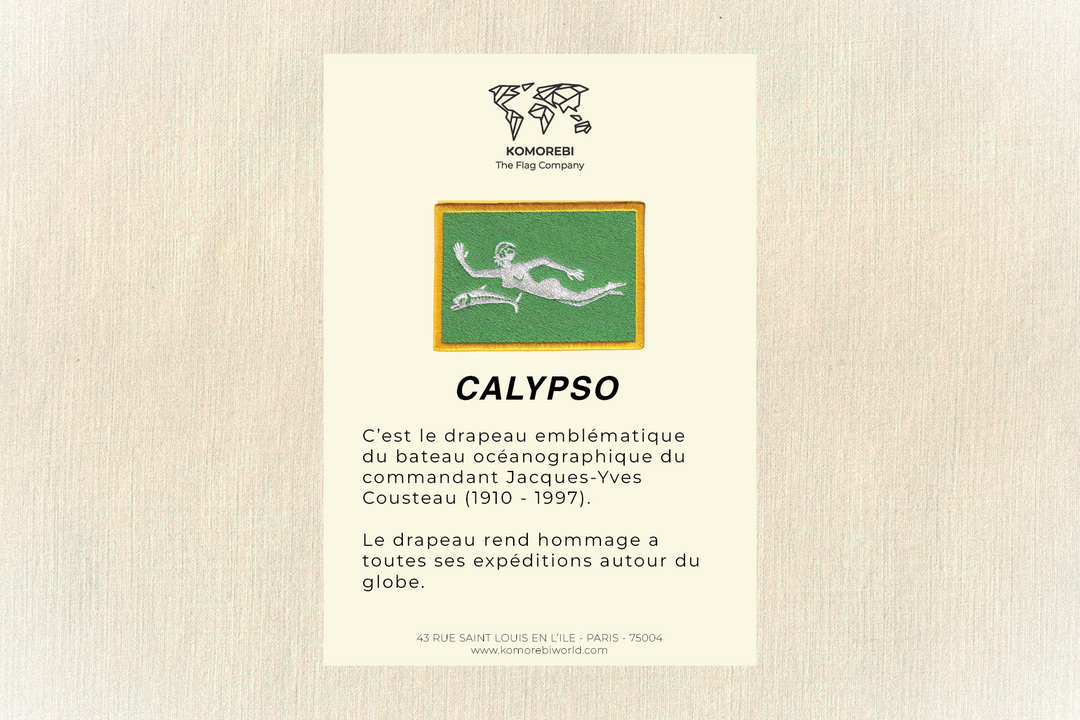 Calypso (Commandant Cousteau) - Drapeau Brodé