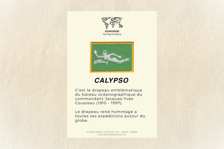 Calypso (Commandant Cousteau) - Drapeau Brodé