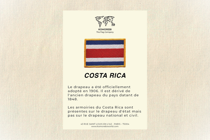 Costa Rica - Drapeau Brodé