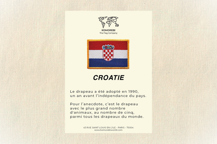 Croatie - Drapeau Brodé