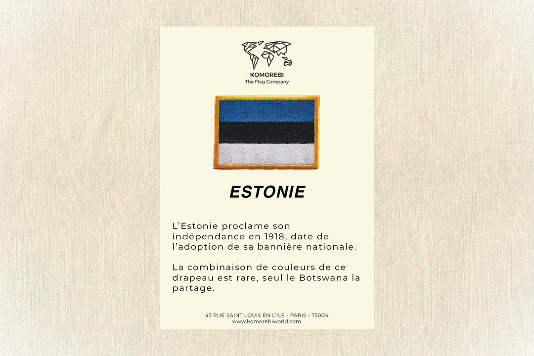 Estonie - Drapeau Brodé