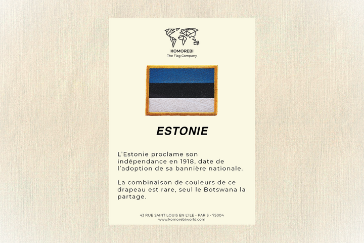 Estonie - Drapeau Brodé