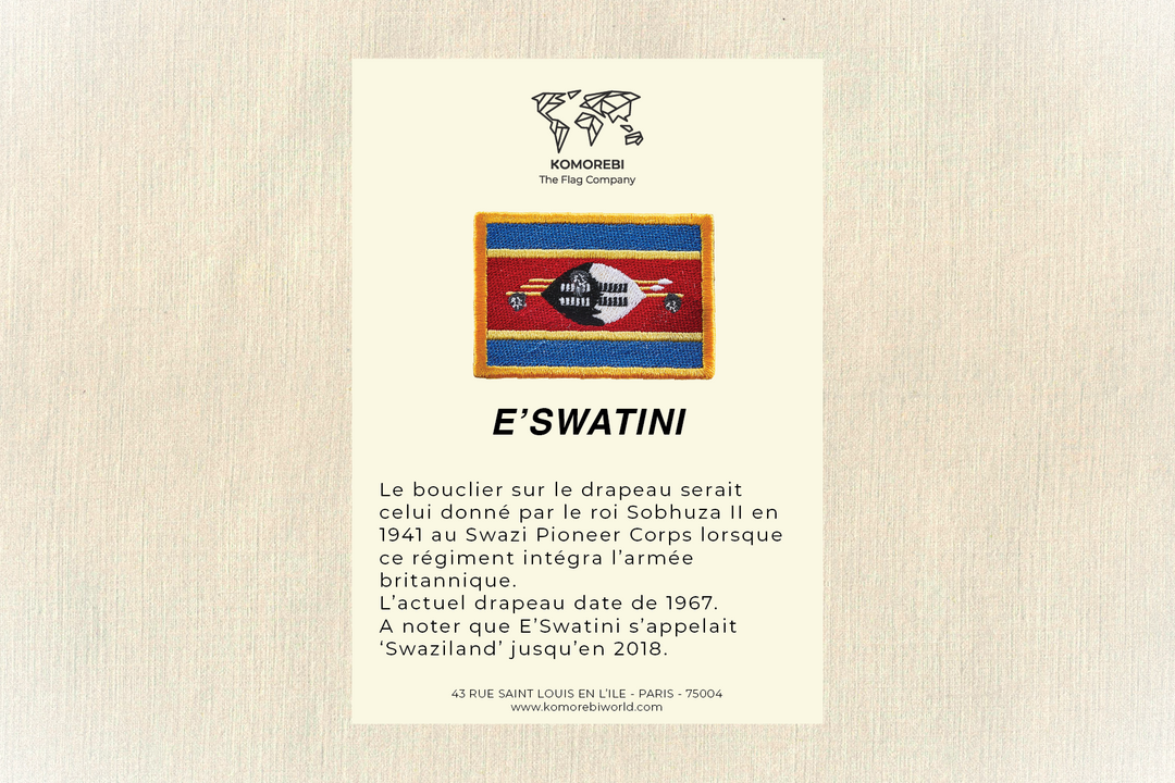 Eswatini - Drapeau Brodé