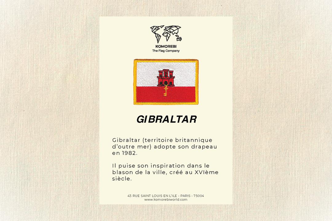 Gibraltar - Drapeau Brodé