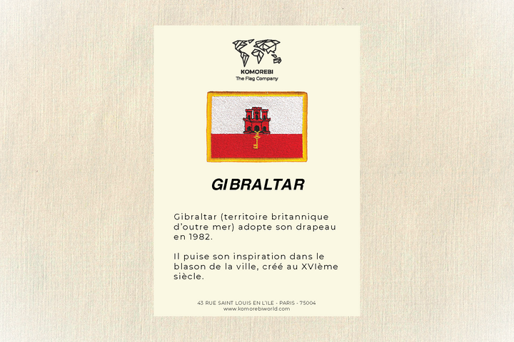Gibraltar - Drapeau Brodé