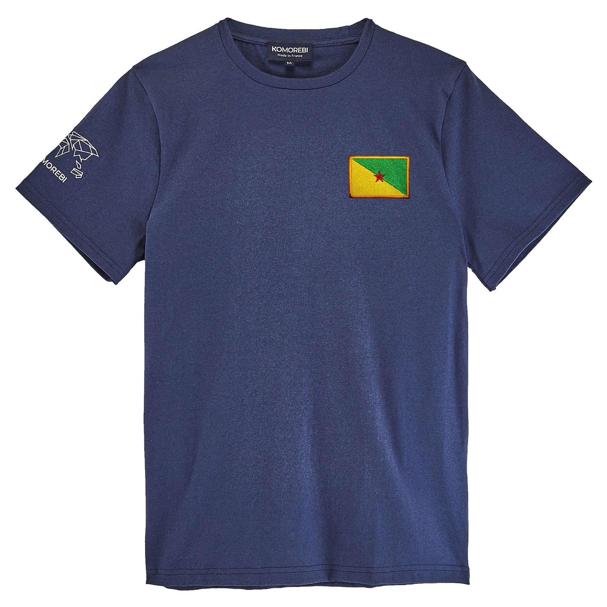 T-shirt drapeau Komorebi Guyane Bleu