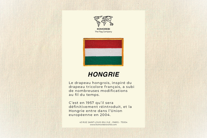 Hongrie - Drapeau Brodé
