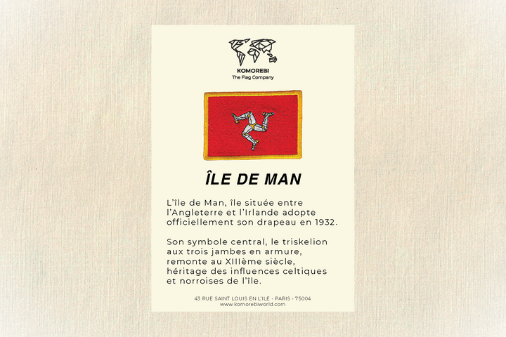 Ile de Man - Drapeau Brodé