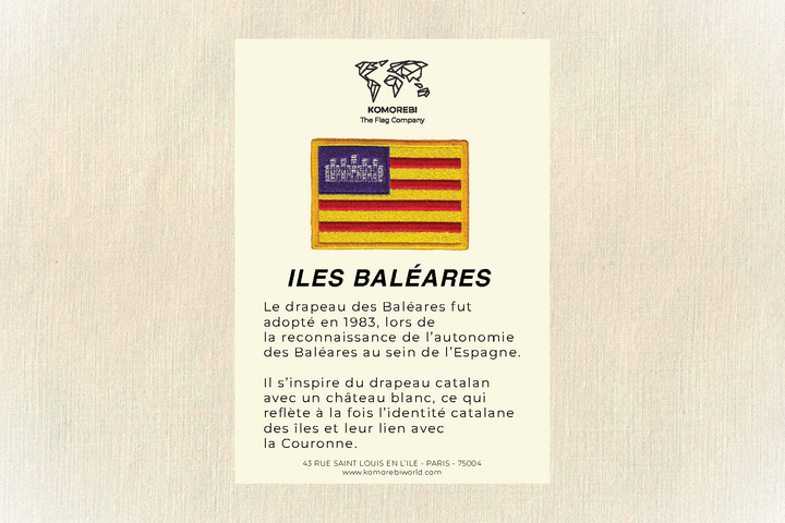 Iles Baléares- Drapeau Brodé