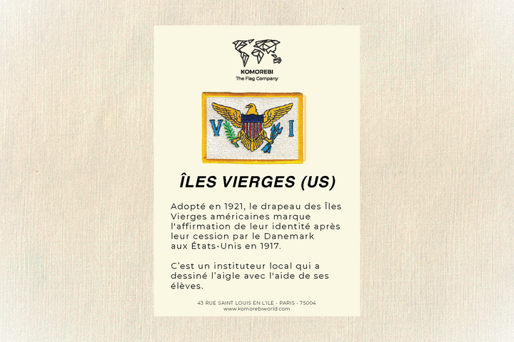 Iles Vierges (USA) - Drapeau Brodé