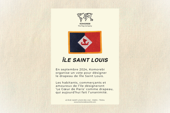 Ile Saint Louis - Drapeau Brodé