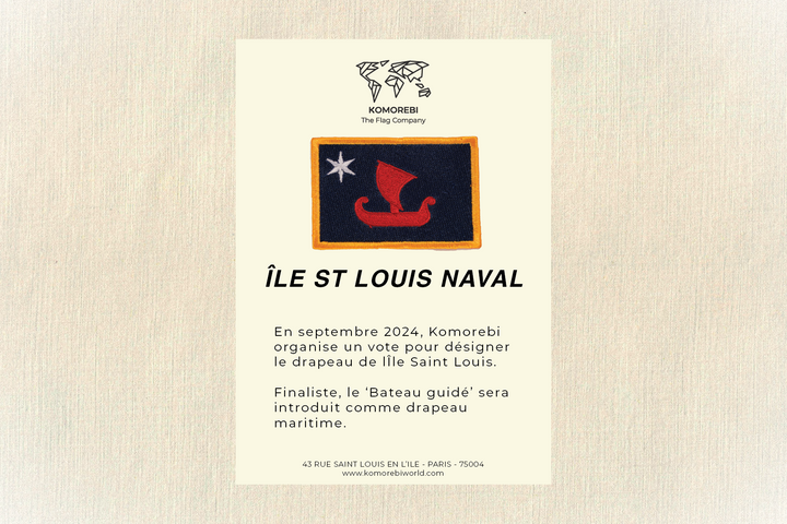 Ile Saint Louis (Naval) - Drapeau Brodé