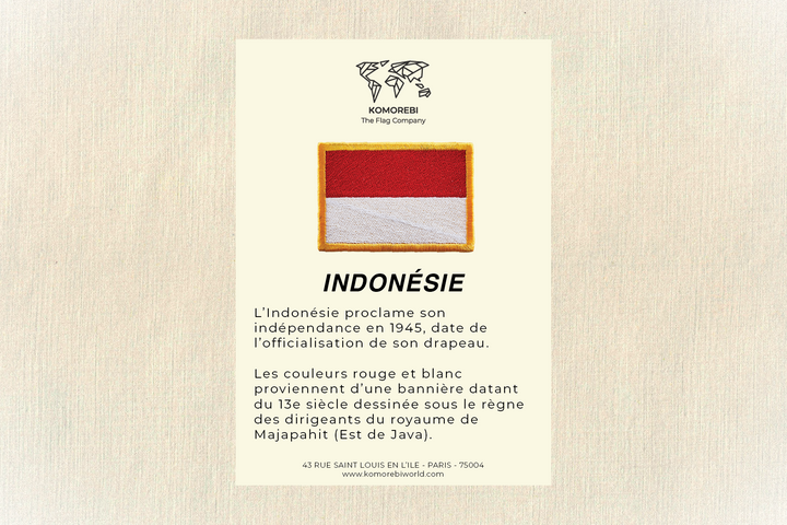 Indonésie - Drapeau Brodé