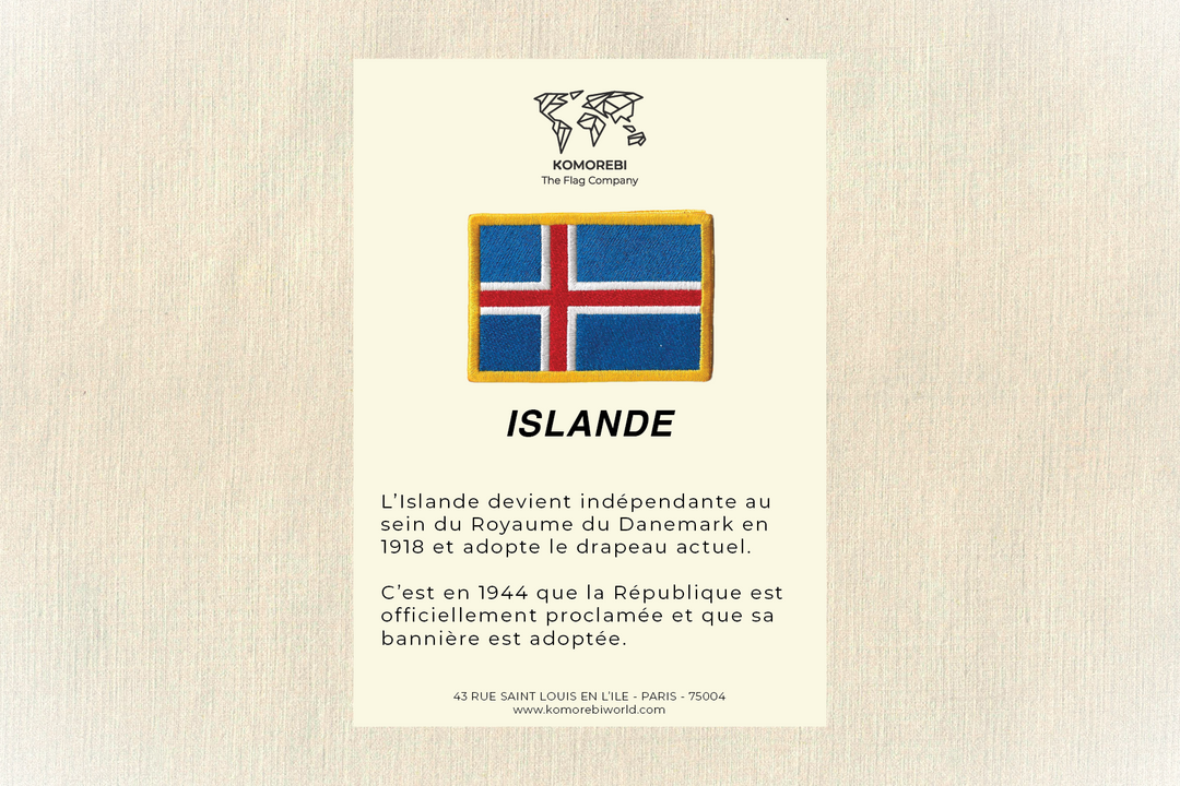 Islande - Drapeau Brodé