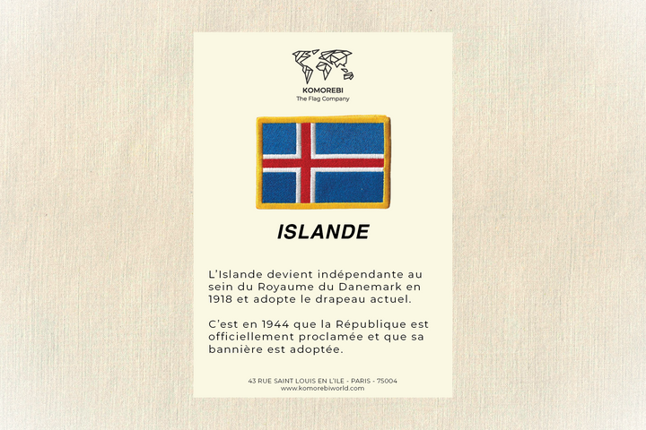 Islande - Drapeau Brodé
