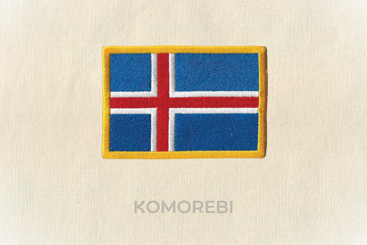 Islande - Drapeau Brodé