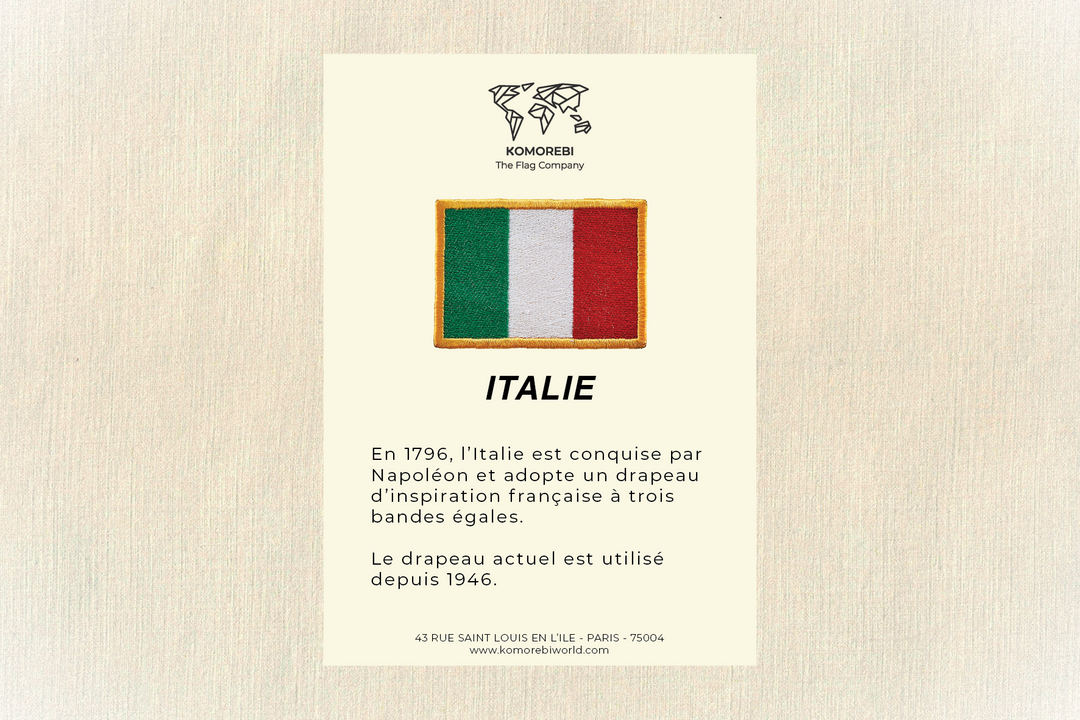 Italie - Drapeau Brodé