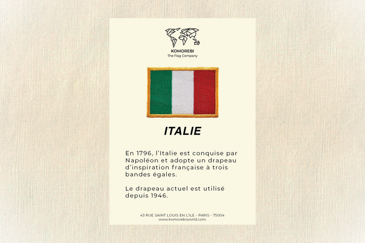 Italie - Drapeau Brodé