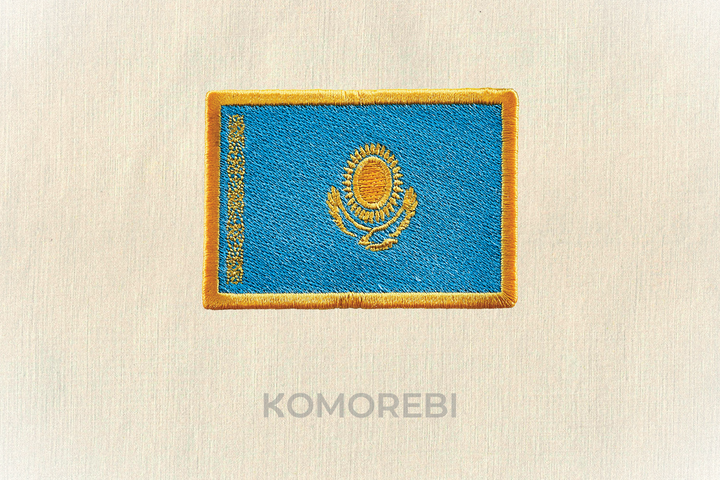 Kazakhstan - Drapeau Brodé