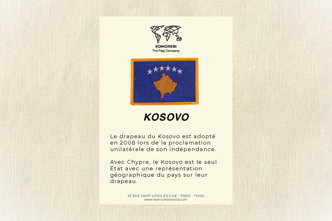 Kosovo - Drapeau Brodé