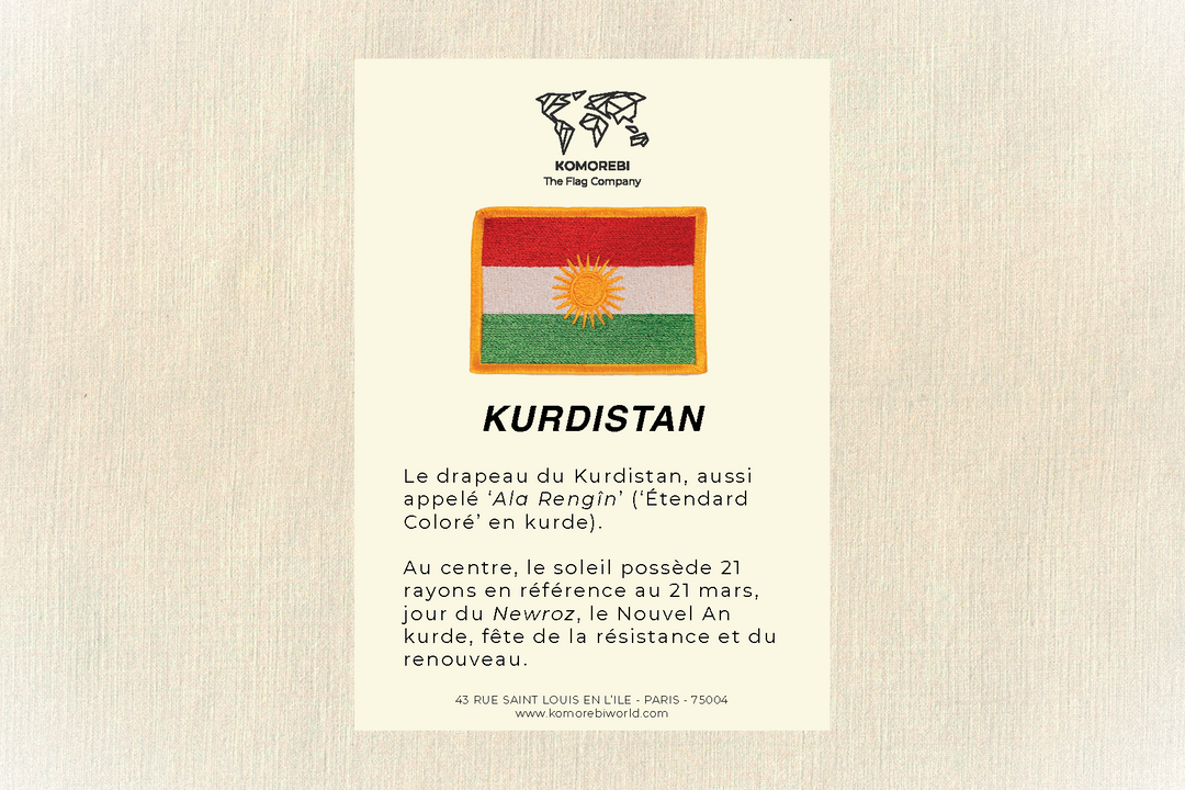 Kurdistan - Drapeau Brodé