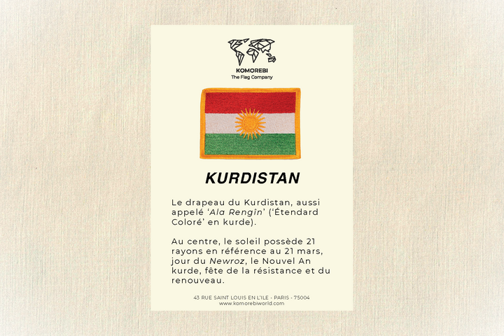 Kurdistan - Drapeau Brodé