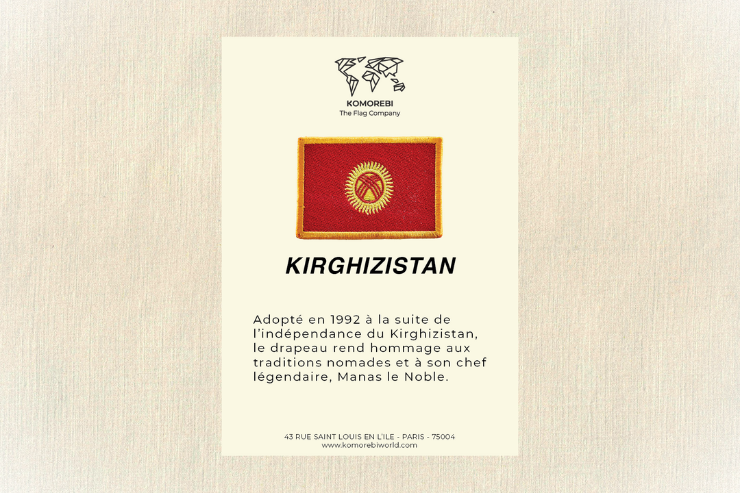 Kirghizistan - Drapeau Brodé