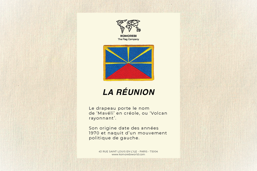 La Réunion - Drapeau Brodé
