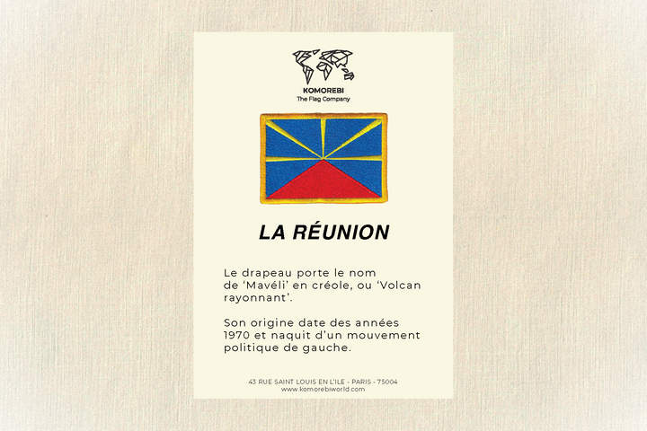 La Réunion - Drapeau Brodé