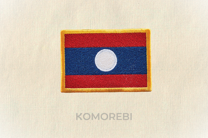 Laos - Drapeau Brodé