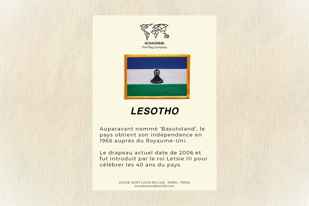 Lesotho - Drapeau Brodé