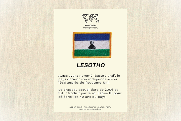 Lesotho - Drapeau Brodé