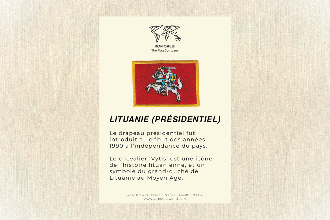 Lituanie Présidentiel - Drapeau Brodé