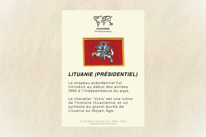 Lituanie Présidentiel - Drapeau Brodé